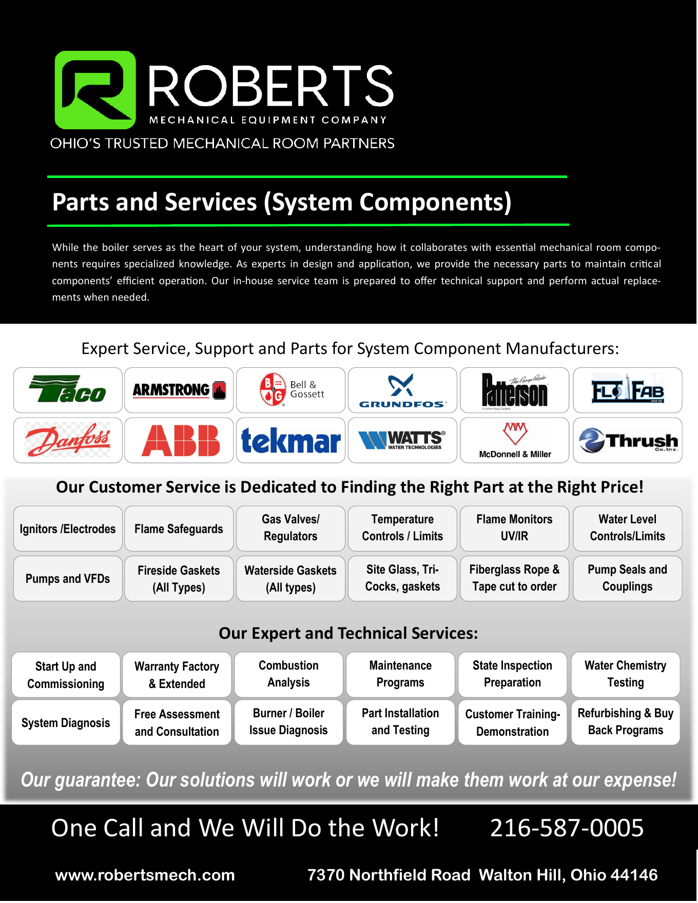 RME parts and services line card page two