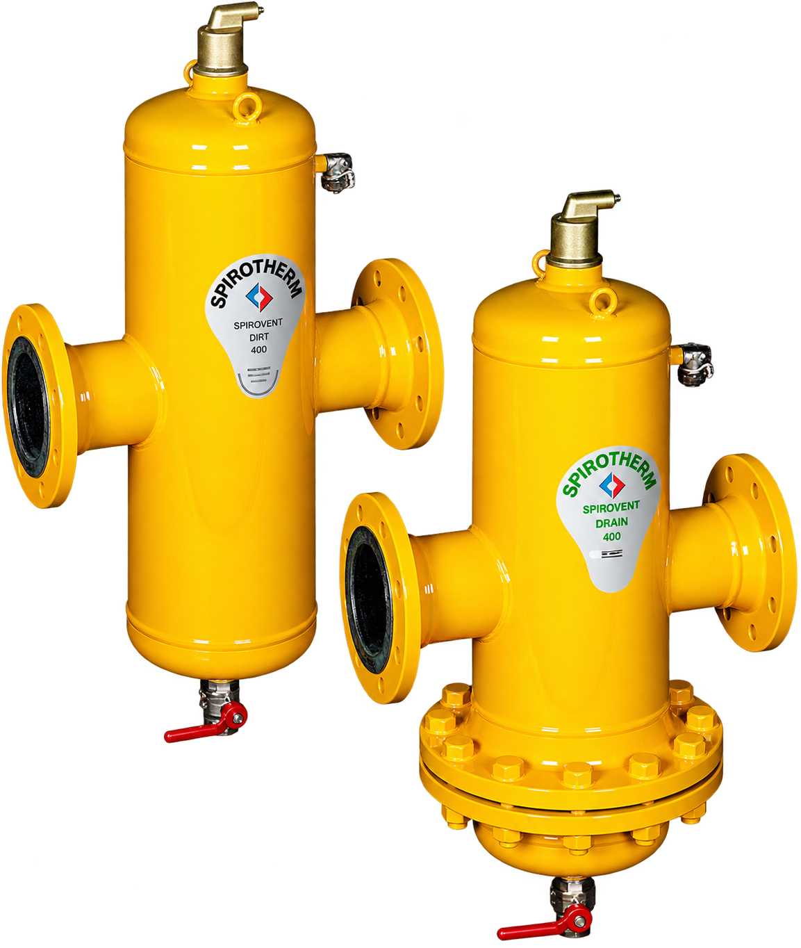 Yellow Spirotherm air and dirt separators